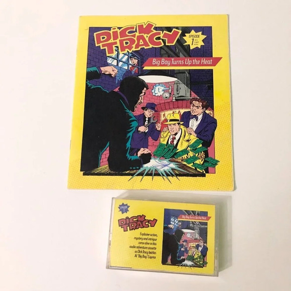 Vtg  1990 Dick Tracy Episode 1 Big Boy Turns Up The Heat Cassette Tape and Book - Picture 1 of 15